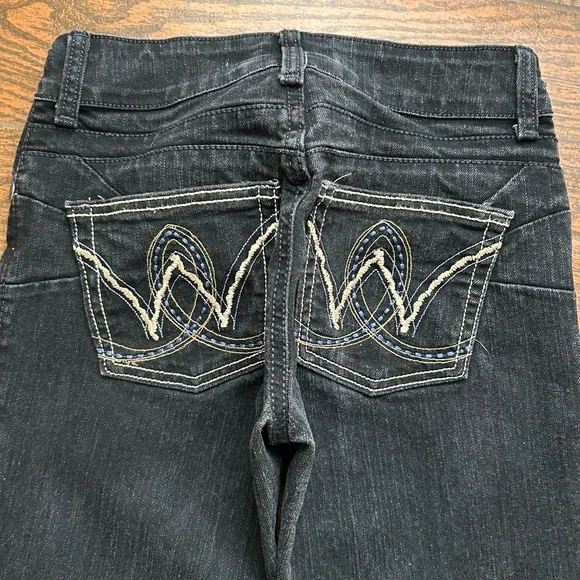 Wrangler Woman Bootcut Jeans Black Washed Size 0x34 - Picture 3 of 5